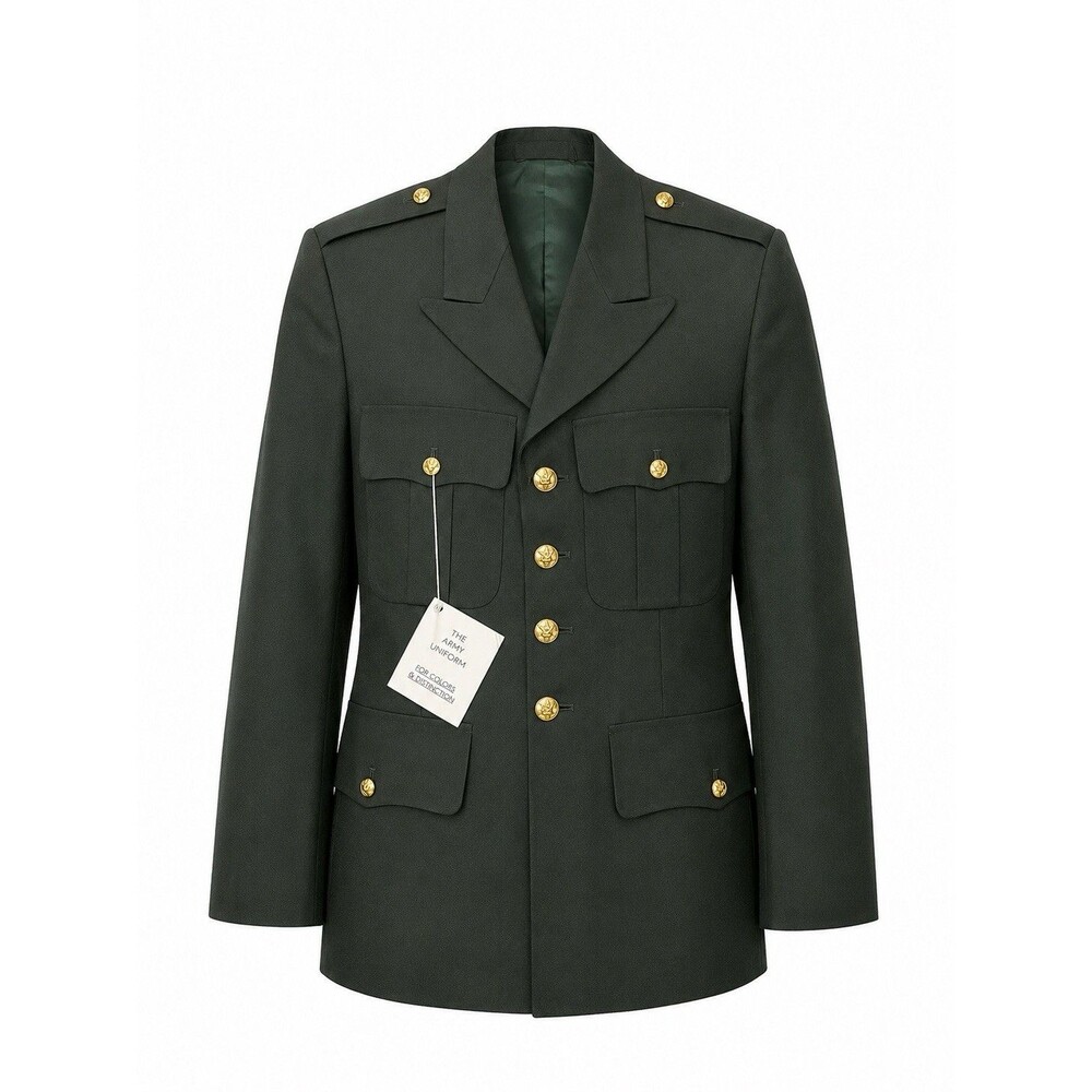 NWT DeRossi & Gibson US Army Green Dress Uniform Coat Jacket 38R Military